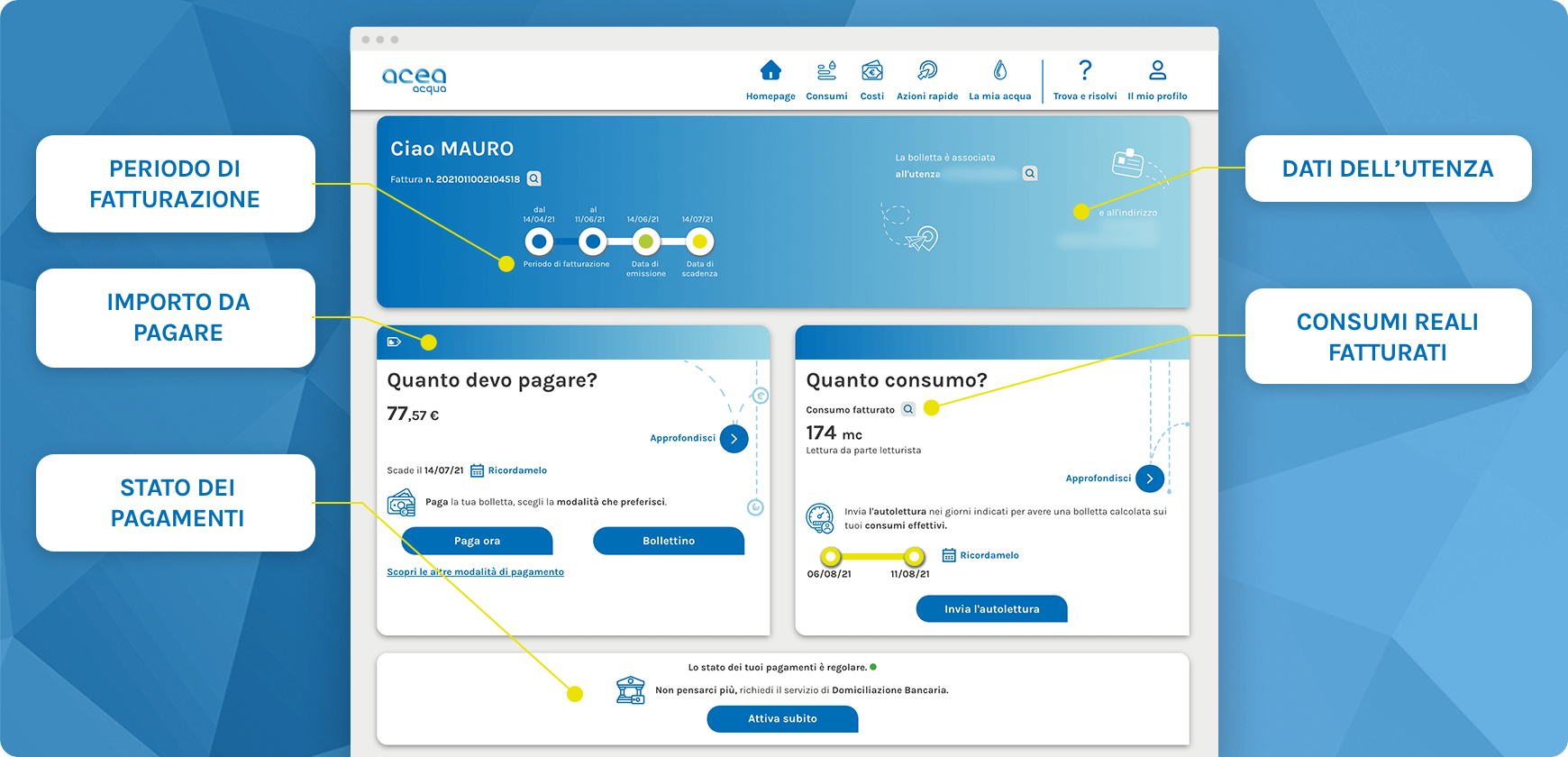 La bolletta web di Acea