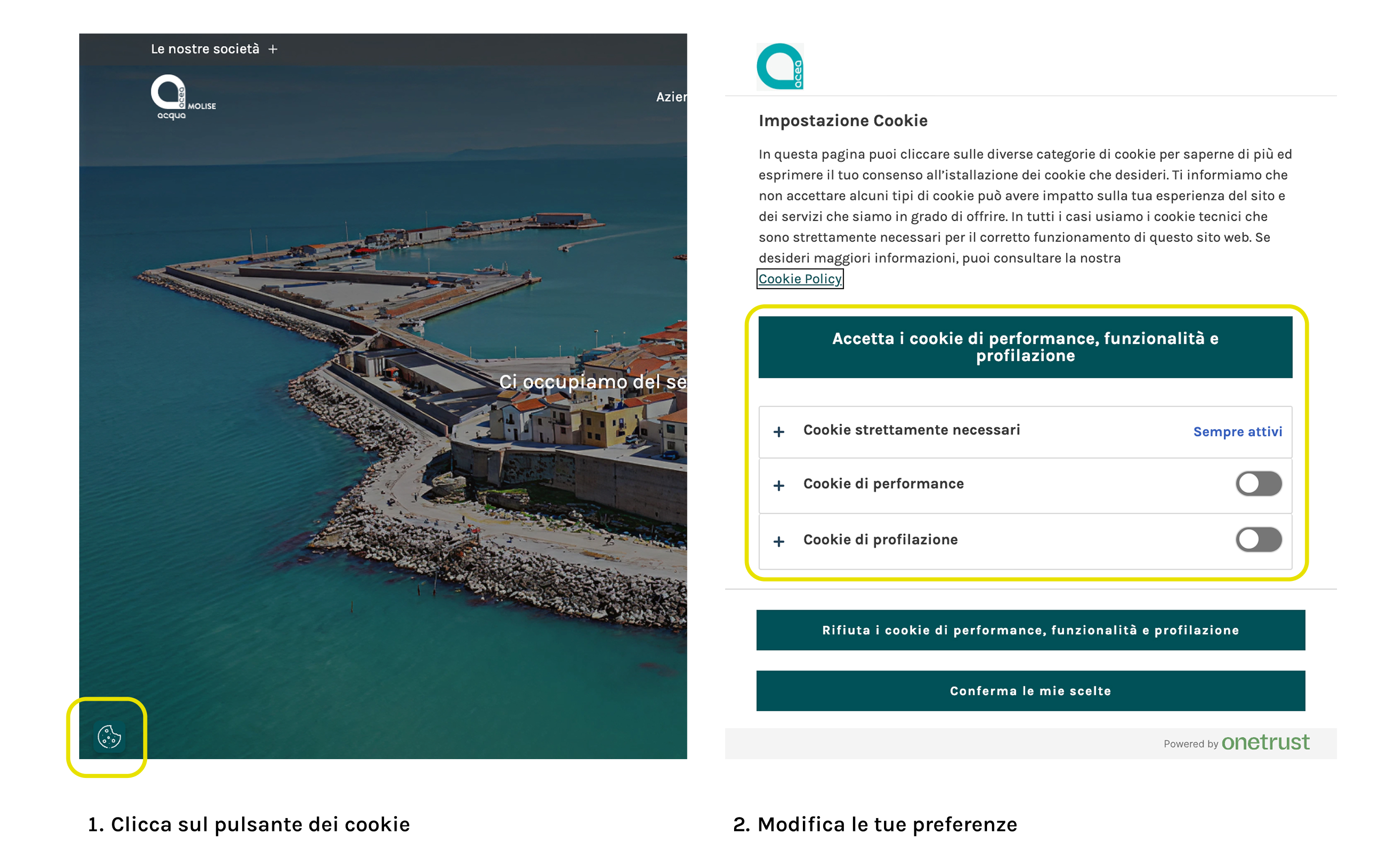 Tutorial cookie panel